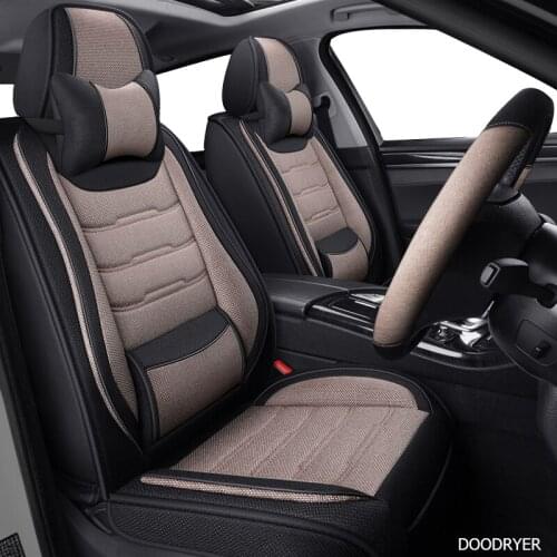 DOODRYER flax car seat covers For toyota avensis t25 wish prado 120 150 corolla prius 20 land cruiser 100 camry 40 50 car seats