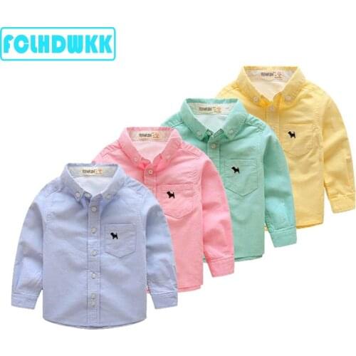 FCLHDWKK Kids Baby Boys Cotton Shirt Yellow Blue Casual Boy Blouses & Shirts Baby Girls Clothes 2019 New Style Top Shirt Baby