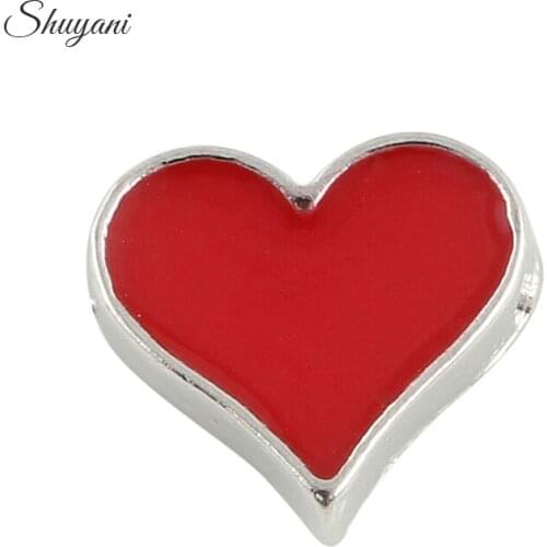 F301 Newest 20Pcs/lot Cute Heart charm fit Magnetic Glass Living memory locket Wholesale CHM#183