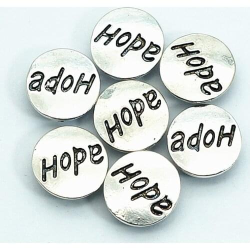 Hot sale 10pcs beauty Hope simple 12MM metal snap buttons charms fit DIY 12mm snap jewelry KZ9056