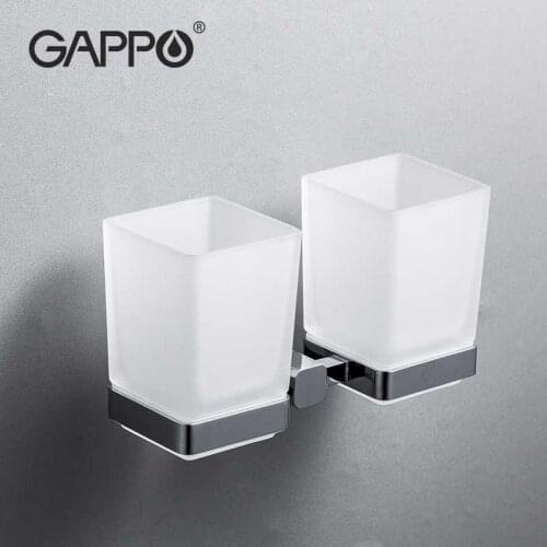 GAPPO Cup Tumbler Holders Double Toothbrush Tooth cup holder cups Wall-mount Bathroom Accessories bath hardware set G3806/G3808
