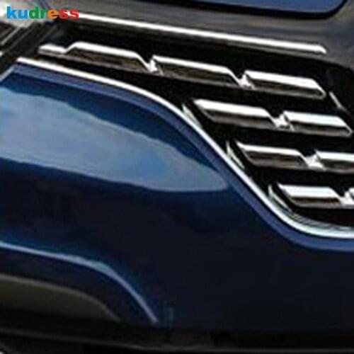 For Renault Kadjar 2016 2017 2018 2019 2020 2021 ABS Chrome Front Grille Grills Strip Cover Trim Car Styling Accessories 7pcs