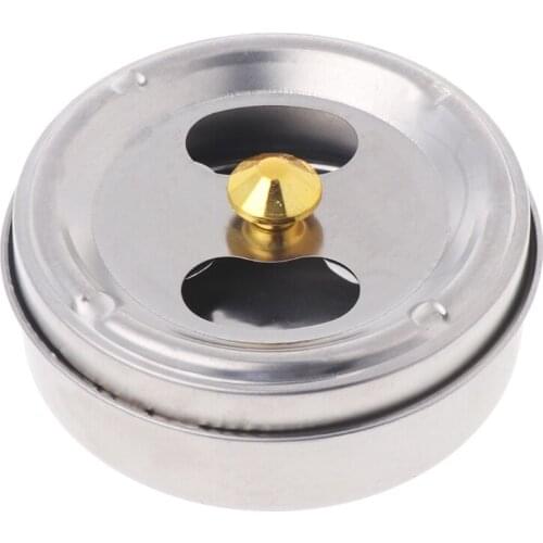 Stainless Steel Round Revolving Ashtray Rotation Enclosed Lid Hotel Home Gadgets