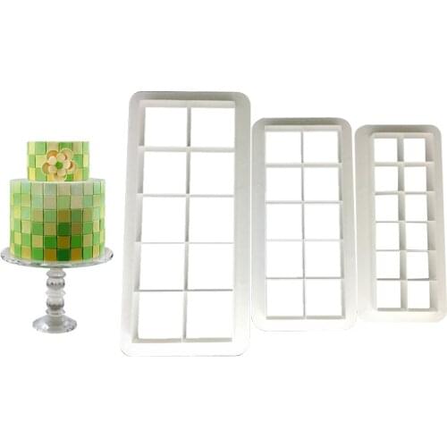 PCS Square Geometrical Shape Cookie Cutter Stamp New Year Decoration Cake Tools Biscuit Mold Christmas Cutter effective