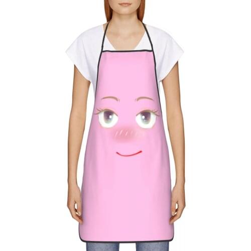 Cartoon Expression Kitchen oil resistant wreath Adorable Anime kitchen aprons baking accessories for Women 72*52cm