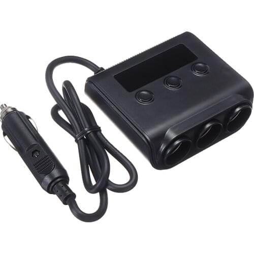 Mayitr 1pc 12V/24V Truck Car Adapter 3-way Cigarette Lighter Distributor 4 USB Ports Parts Accessories