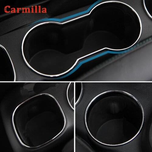 3Pcs/set Car Water Cup Holder Panel Trim Stickers Fit for Chevrolet Trax 2014 2015 2016 2017 2018 Accessories