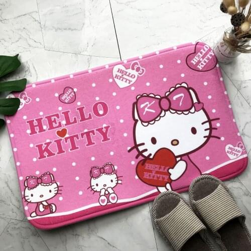 Holle Kitty Floor-mat Fare Velvet Memory Cotton Childrens Cartoon Carpet Absorbent Footmat Bathroom Non-slip Carpet 1pc