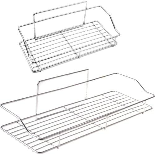 Stainless Steel Shower Organizer Wall Mounted Storage Rack Basket Bathroom Shelf