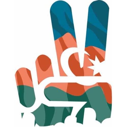 New High-quality Color Car Sticker Decals Azerbaijan Flag Victory Gesture Decals Bumper Bodywork Vinyl Car Interior KK14*11cm