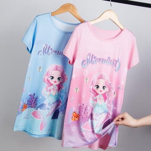 New summer children dresses cartoon print girls dresses fashion 2-12T short sleeve dresses for girls