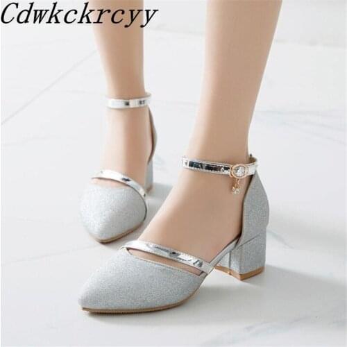 Summer New pattern Europe and America fashion Cusp High-heeled Women sandals Golden silvery Sequins banquet Women sandals 34-46