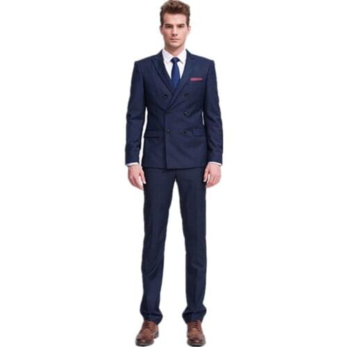 New men leisure suit jacket suit double-breasted British mens suit wedding suits party banquet formal tuxedo costume homme luxe