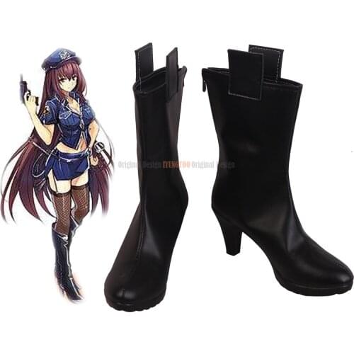 Kishinami Hakuno Shoes Cosplay Fate Extella Hakuno Kishinami Cosplay Boots Black Shoes High Heel Custom Made