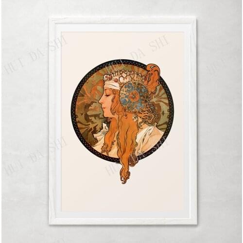 ANTIQUE MUCHA PRINT - Byzantine Heads: Blonde, Art Nouveau, Belle Epoque Poster, Paris Art, Czech Art, 1897