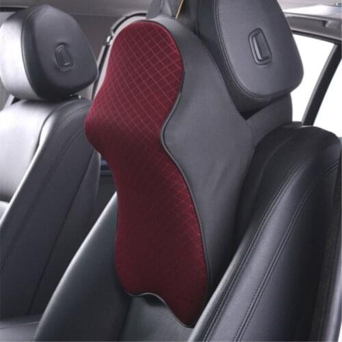 Red Car Seat Pad Memory Foam Travel Head Neck Rest Support Cushion New