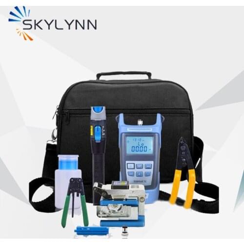 Portable Telecommunication FTTH Fiber Optic FTTH Toolbag, with Fiber Cleaver/Power Meter/Stripper/VFL