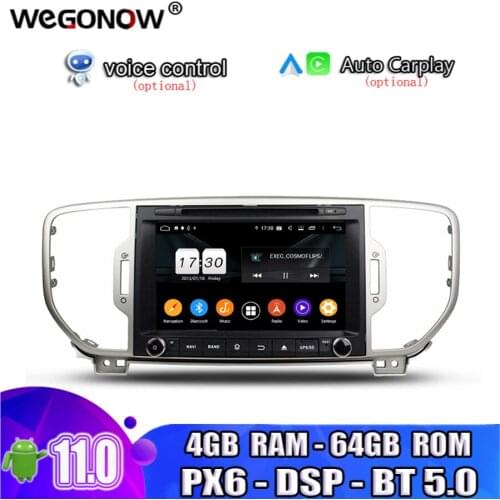 PX6 DSP IPS HD TDA7851 Android10 For kia Sportage 2016 2017 8 Core 4GB 64GB Bluetooth 5.0 Wifi GPS Map Car DVD Player Radio