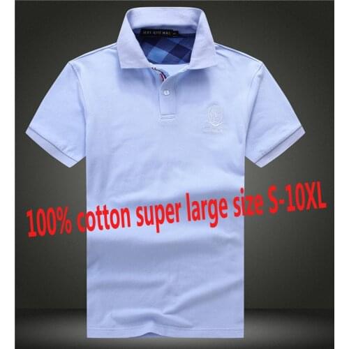 NEW Bust168CM 100% Cotton Mens POLO High Quality Summer Short Sleeve Super Large big Man Brand Shirts Plus Size S-9XL 10XL