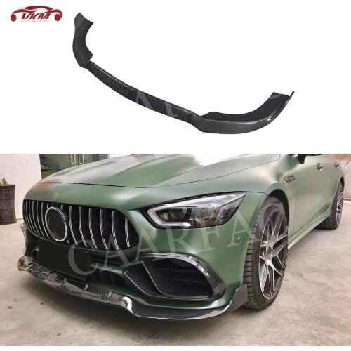Dry Carbon Fiber Front Lip Chin Spoiler For Mercedes Benz AMG GT50 GT53 2019 2020 B Style FRP Bumper Guard