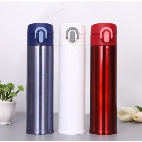 500ml Brief Fashion Stainless Steel Bouncing Thermos Fashion Outdoor Sport Insulated Water Bottle Travel Vacuum Flask