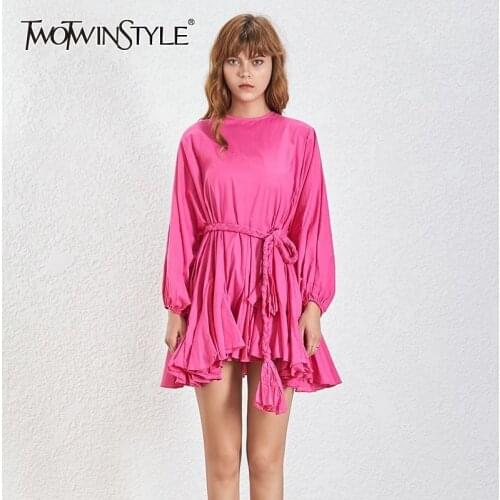 Розовые летние платья TWOTWINSTYLE China At AliExpress