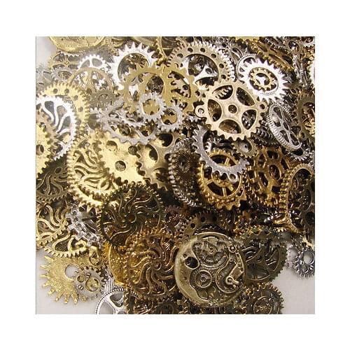 Vintage Metal Steampunk Charms Diy Fashion Accessories Clock & Gear Pendant Charms For Jewelry Making 32 Pieces/lot
