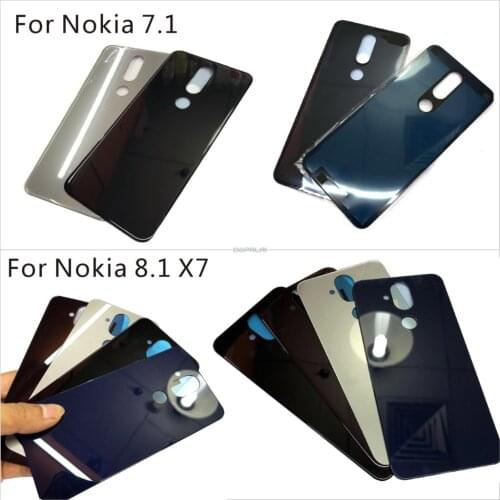 For NOKIA 7.1 8.1 X7 Back Battery Cover Housing Case Rear cover Glass Replacement parts