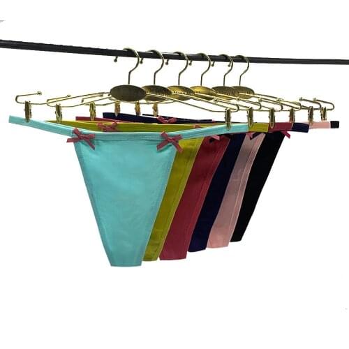 6 Pcs/Lot Ladies Cotton Thong Panties For Women G-Strings Sexy Tanga Mujer Woman Underwear Lingerie Femme Solid Panty Underpants
