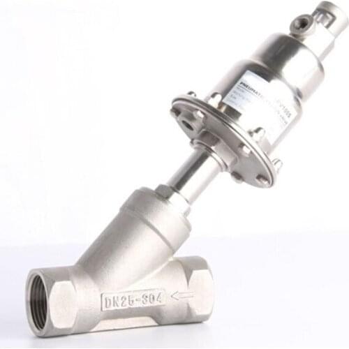 1/2" stainless steel pneumatic angle seat valve 50mm actuator