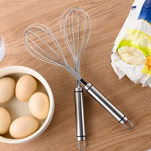 1pcs Stainless Steel Egg Beater Silver Color Hand Egg Whisk Mixer Kitchen Tools Butter Blender Schneebesen Batidor De Huevos