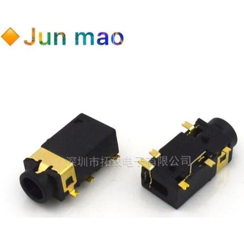 10PCS 3.5 MM headphone socket Audio socket PJ-342 Surface mounted 6 feet Double track gold plated PJ342