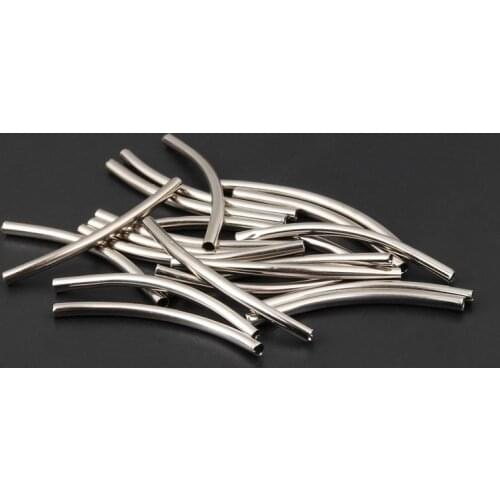 20pcs 2 Colors Brass Tube Charms Beads Pendant Fit DIY Jewelry Making Handcrafted Accessories