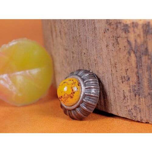 20X Yellow Turquoise Flower Fasteners Stud Rivets for Leather Craft Purse Belt Jeans handbag