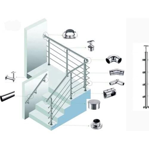 Freeshipping 42.4mm 38.1mm 50.8mm SUS 304# Newel Post & Wall Anchorage Canopy Base Cover Top Support Seal Holder