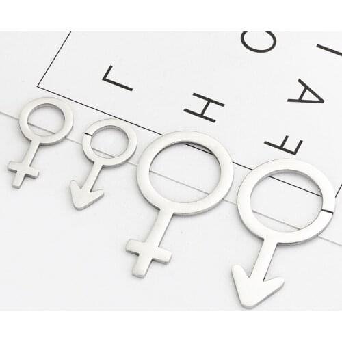 5Pcs/lot Man Women Gender Symbol Pendant Stainless Steel Necklace Bracelet Personal Accessories New Diy Jewelry Design Couple