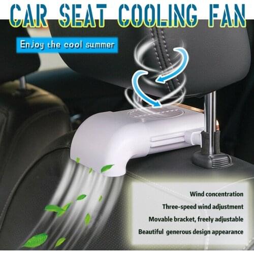 Car Fan 3 Wind Speed Vehicle Multifunctional Car Accessories 5V 5W Cooling Fan Car Seat Backrest Portable Fan White / Black USB