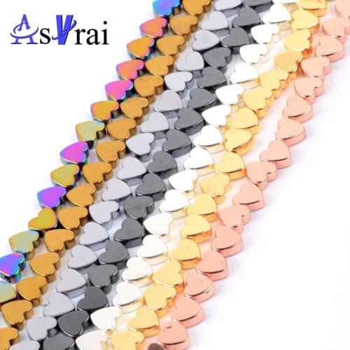 Natural Heart Shape Hematite Beads for Jewelry Making 6mm 8mm Love Charms Beads Diy Bracelet Necklace Accessories Findings 15"