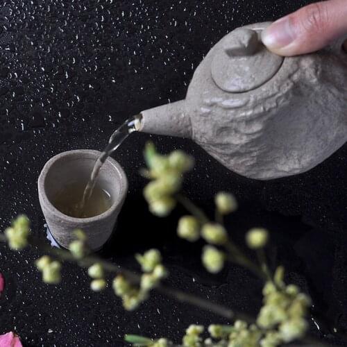 Teapot, teacup and imitation stone pot, one pot, two cups of stone, stoneware handmade ceramic tea set