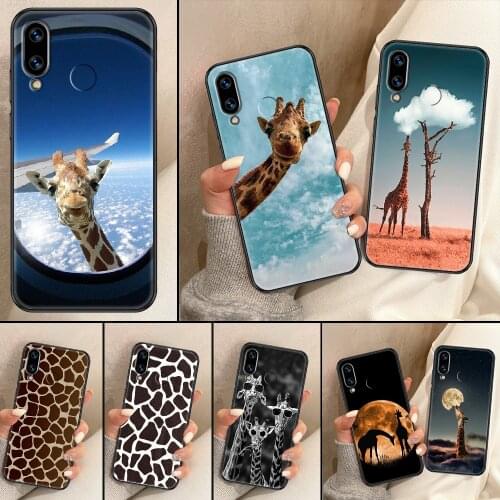 The Giraffe Animal Phone Case For Huawei Honor 6A 7A 7C 8A 8X 8 9 9X 10 10i 20 Lite Pro black pretty back 3D waterproof soft