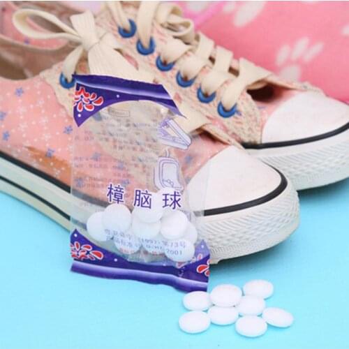 20pcs/bag Deworming Deodorant Camphor Ball Wardrobe Shoe Cabinet Deodorant Mothproof Natural Camphor Ball Household Deodorant