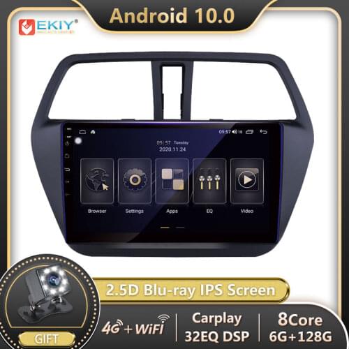 EKIY Blu-ray IPS DSP 6G 128G For Suzuki S-Cross SX4 2014-2017 Android 10 Car Radio Mutimedia Player Navigation GPS BT Carplay HU