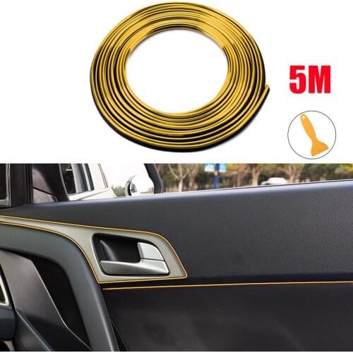 5M Car Sealed Trim Strip Accessories Styling Interior Auto Decoration Door Strip Moulding Trim Dashboard Edge Decor Universal