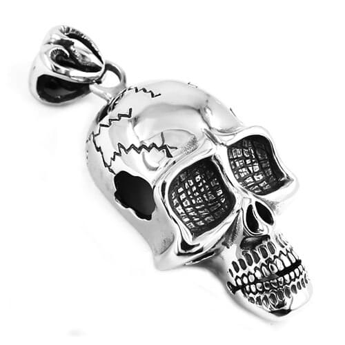 Gothic Large Skull Pendant Stainless Steel Jewelry Heavy Punk Skeleton Skull Biker Men Pendant Necklace SWP376A