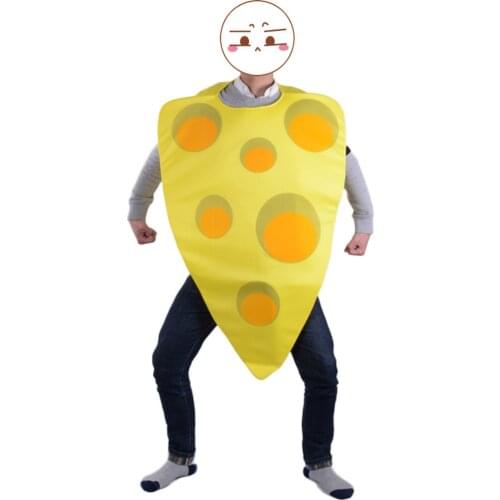 Adult Big Cheese Wedge Outfit Funny Diary Food Fancy Dress Mascot Costume Unisex Jumpsuit Halloween Party Costume One Size