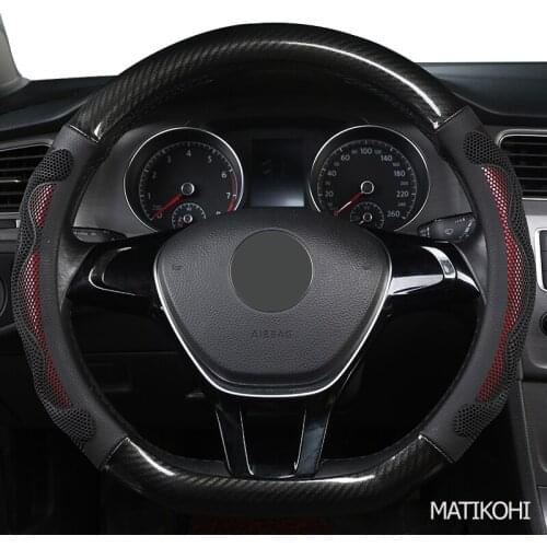 MATIKOHI Carbon Fiber Leather Car Steering Wheel Cover For Geely CK EC7 EC8 MK CK2 GC9 GC6 emgrand 7 X7 ec7 atlas MK