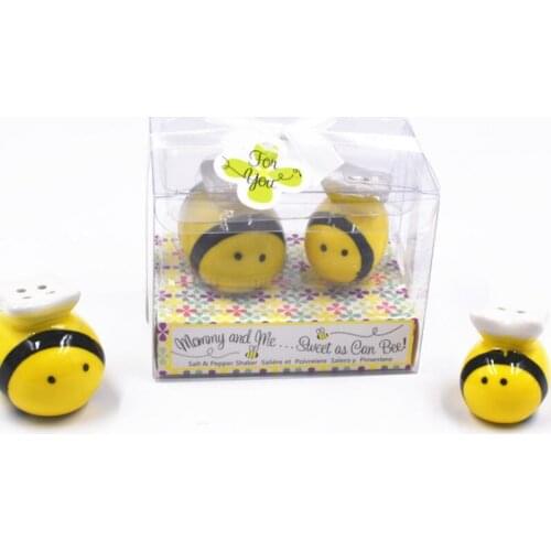 Creative Baby shower Wedding favors Bee Shaped ceramic salt & pepper shakers Mommy and me cruet LX8420