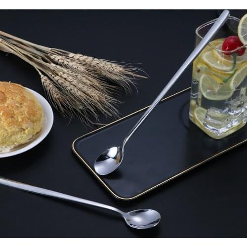 304 Stainless Steel Dinnerware Set Spoon Tea Spoon Dessert Coffee Ice Cream Spoons Kitchen Accessories Bar Tools New Long Handle