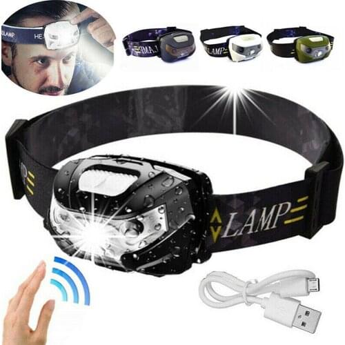 Headlamp Rechargeable Head Torch Lamp Headlight USB 3W WaterResistant Running Sporting Goods Hiking Strong Light Fishing