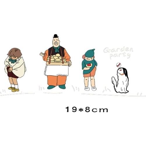 Garden Party Patch deal with it Clothes Heat Transfer Printing Japanese Style Cat Iron on Patches for Clothing PVC Stickers